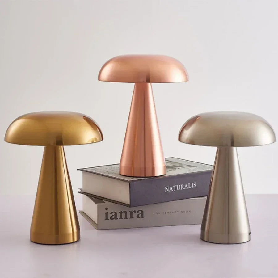 Selorin™ Retro Mushroom Table Lamp – Cordless Warm Ambient LED Light